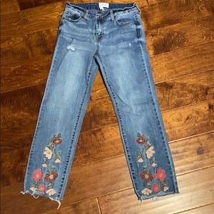 Floral skinny jeans